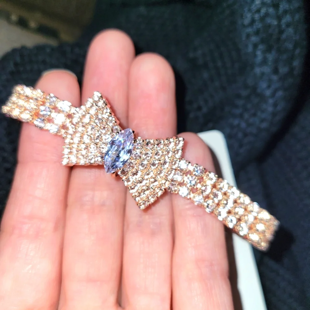 Sparkly Champagne Bow Tie Collar For Pet